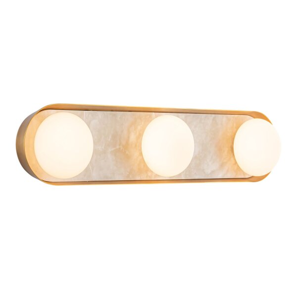 Wandlampe LED 59,1 cm breit Metall Glas Alabaster 2830 K