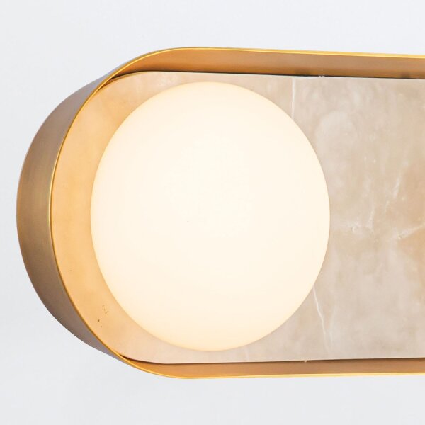 Wandlampe LED 59,1 cm breit Metall Glas Alabaster 2830 K