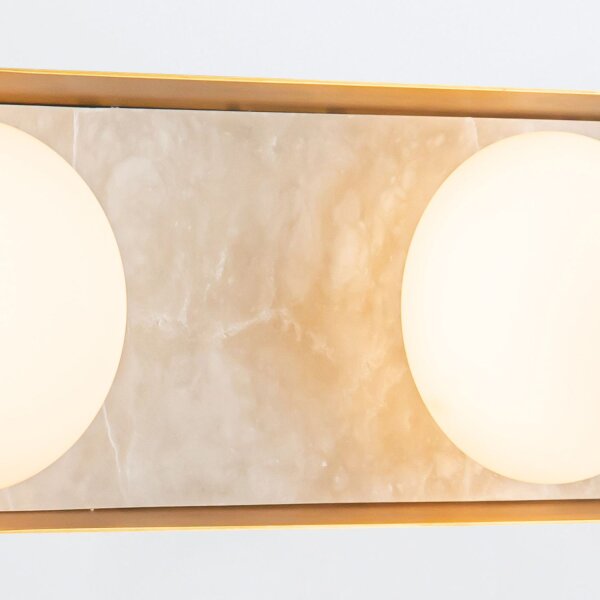 Wandlampe LED 59,1 cm breit Metall Glas Alabaster 2830 K
