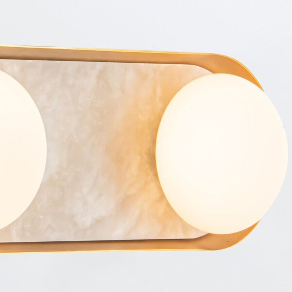 Wandlampe LED 59,1 cm breit Metall Glas Alabaster 2830 K