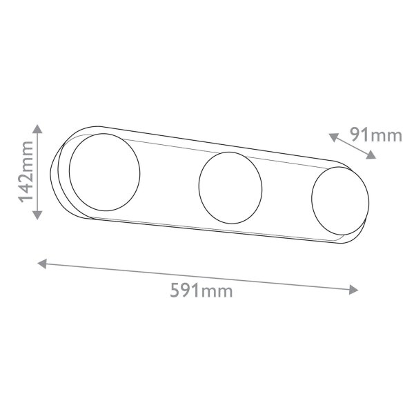 Wandlampe LED 59,1 cm breit Metall Glas Alabaster 2830 K