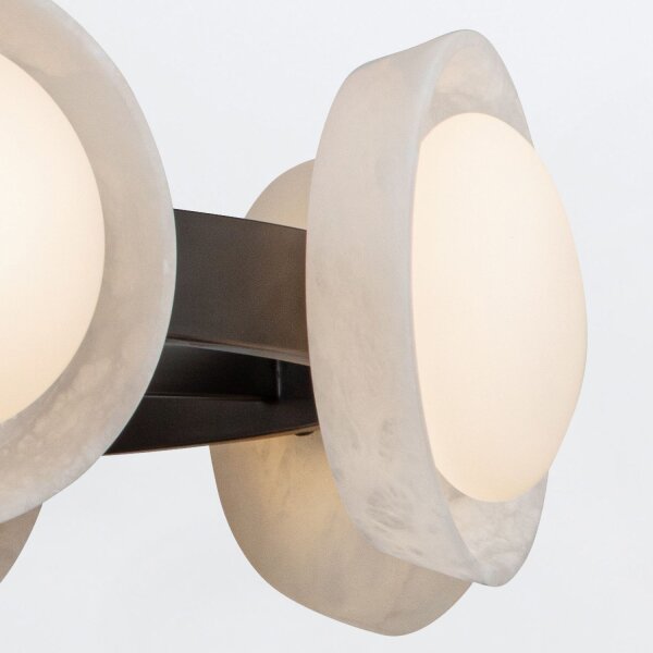 Pendelleuchte LED rund Ø 94,6 cm Metall Glas Alabaster