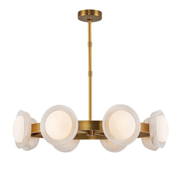 LED Hängeleuchte rund Ø 94,6 cm Metall Glas Alabaster