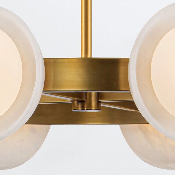LED Hängeleuchte rund Ø 94,6 cm Metall Glas Alabaster