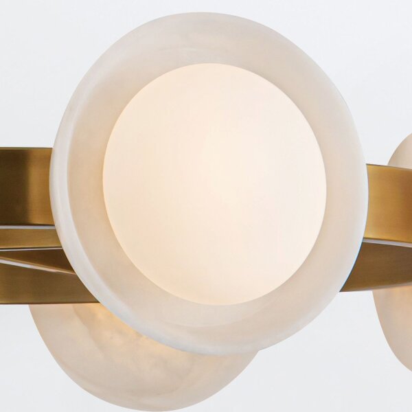 LED Hängeleuchte rund Ø 94,6 cm Metall Glas Alabaster