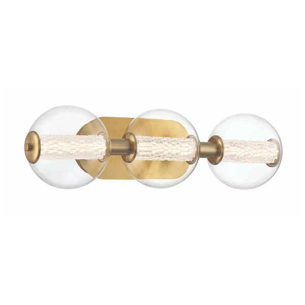 LED Badlampe Kugelschirm Metall Glas IP44 B: 63,1 cm in Gold