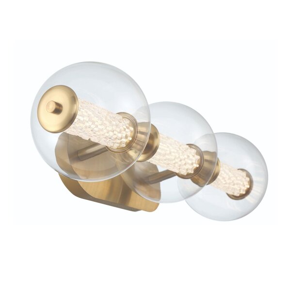 LED Badlampe Kugelschirm Metall Glas IP44 B: 63,1 cm in Gold
