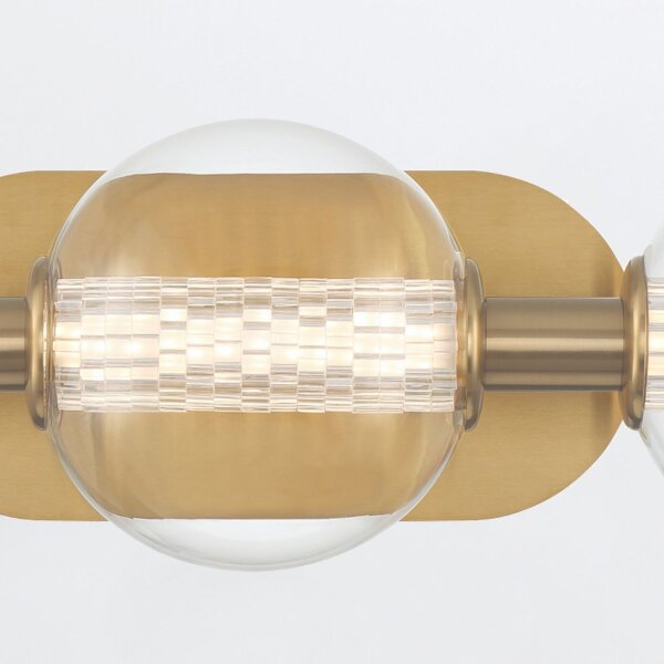 LED Badlampe Kugelschirm Metall Glas IP44 B: 63,1 cm in Gold