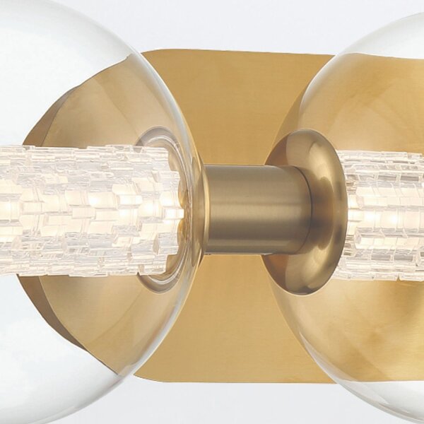 LED Badlampe Kugelschirm Metall Glas IP44 B: 63,1 cm in Gold