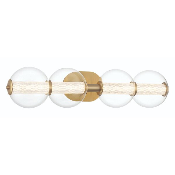 Wandleuchte LED B: 75,6 cm 3000 K IP44 Badezimmer in Gold