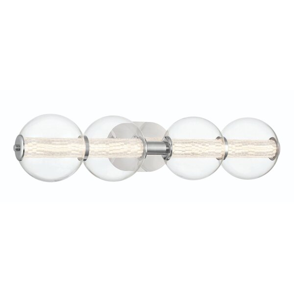 LED Wandlampe Bad Metall Glas B: 75,6 cm IP44 Kugelschirm