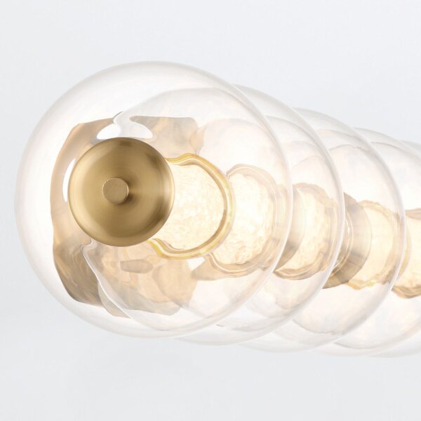 LED Wandlampe IP44 96,7 cm breit 3000 K Metall Glas Bad