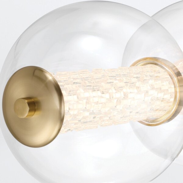 LED Wandlampe IP44 96,7 cm breit 3000 K Metall Glas Bad