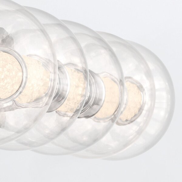 LED Wandleuchte Chrom B: 96,7 cm IP44 Kugelschirm Metall Glas
