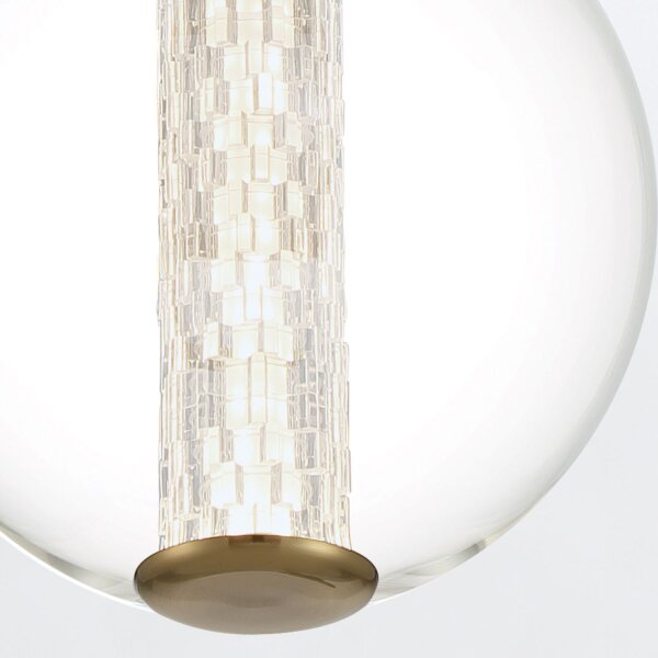 LED Hängeleuchte rund Ø 22 cm 3000 K Metall Glas Kugel