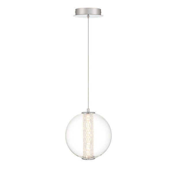 LED Pendelleuchte Kugelschirm Ø 22 cm Glas Metall 3000 K