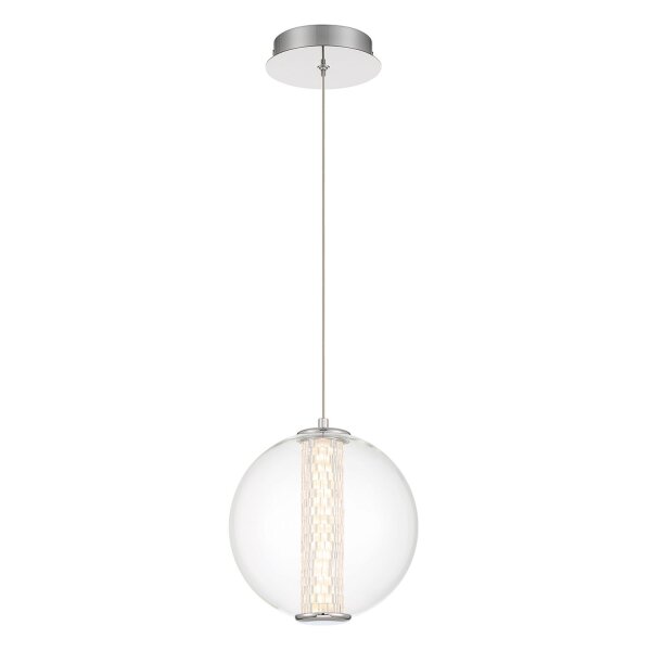 LED Pendelleuchte Kugelschirm Ø 22 cm Glas Metall 3000 K