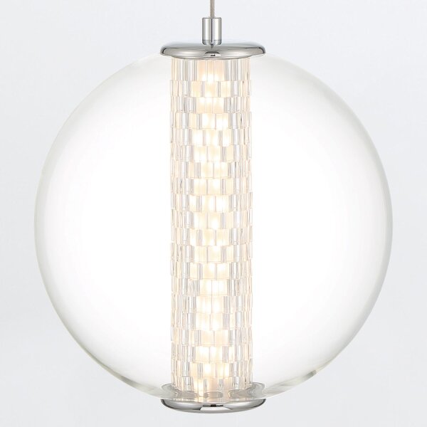 LED Pendelleuchte Kugelschirm Ø 22 cm Glas Metall 3000 K