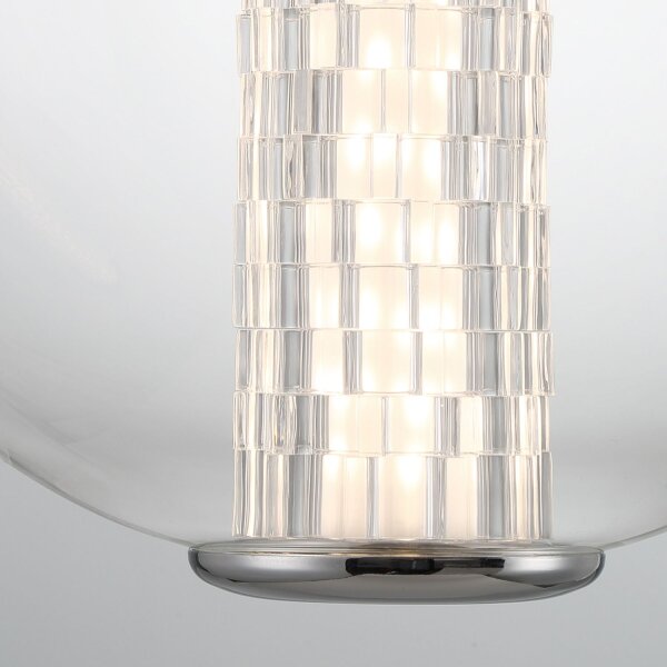 LED Pendelleuchte Kugelschirm Ø 22 cm Glas Metall 3000 K