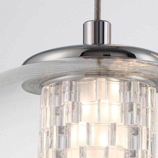 LED Pendelleuchte Kugelschirm Ø 22 cm Glas Metall 3000 K