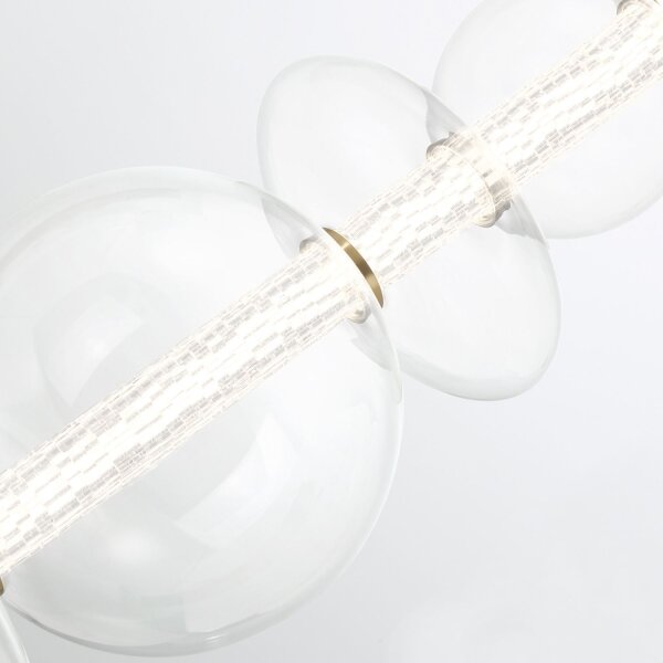 Hängelampe LED B: 142,1 cm groß Metall Glas in Gold