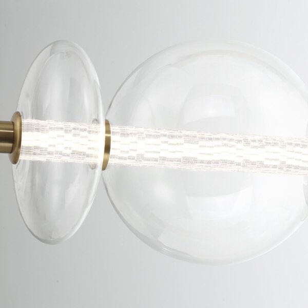 Hängelampe LED B: 142,1 cm groß Metall Glas in Gold