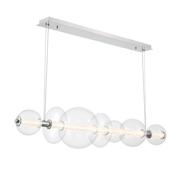 LED Hängeleuchte Metall Glas B: 142,1 cm groß Kugelschirm