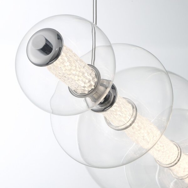 LED Hängeleuchte Metall Glas B: 142,1 cm groß Kugelschirm