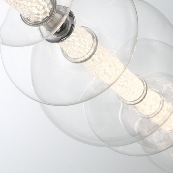 LED Hängeleuchte Metall Glas B: 142,1 cm groß Kugelschirm