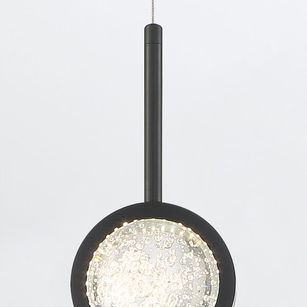 LED Hängelampe Schwarz H: max. 2,6 m Modern Metall Glas