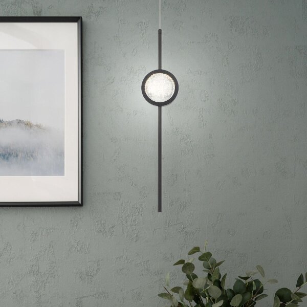 LED Hängelampe Schwarz H: max. 2,6 m Modern Metall Glas