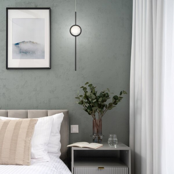 LED Hängelampe Schwarz H: max. 2,6 m Modern Metall Glas