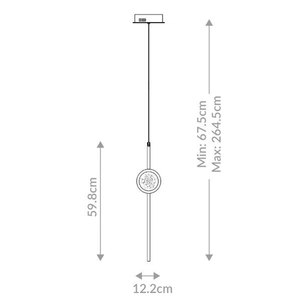 LED Hängelampe Schwarz H: max. 2,6 m Modern Metall Glas