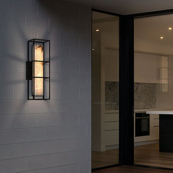 LED Wandleuchte Alabaster Metall 3000 K H: 61 cm IP44 Bad