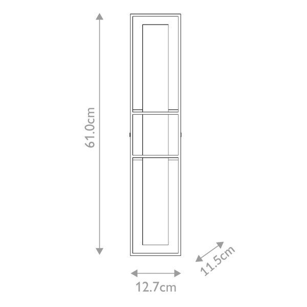 LED Wandleuchte Alabaster Metall 3000 K H: 61 cm IP44 Bad