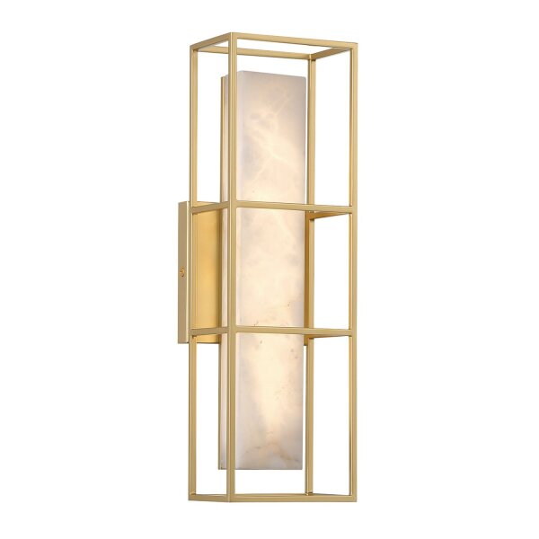 Badezimmerleuchte LED Metall Alabaster H: 40,6 cm IP44
