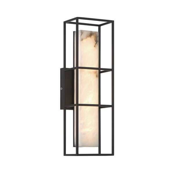 LED Wandlampe Bad Alabaster Metall H: 40,6 cm IP44 3000 K