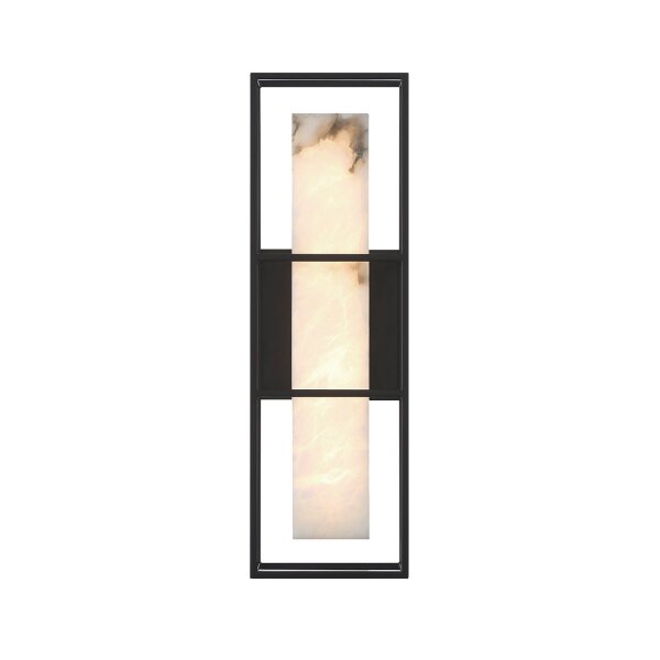 LED Wandlampe Bad Alabaster Metall H: 40,6 cm IP44 3000 K