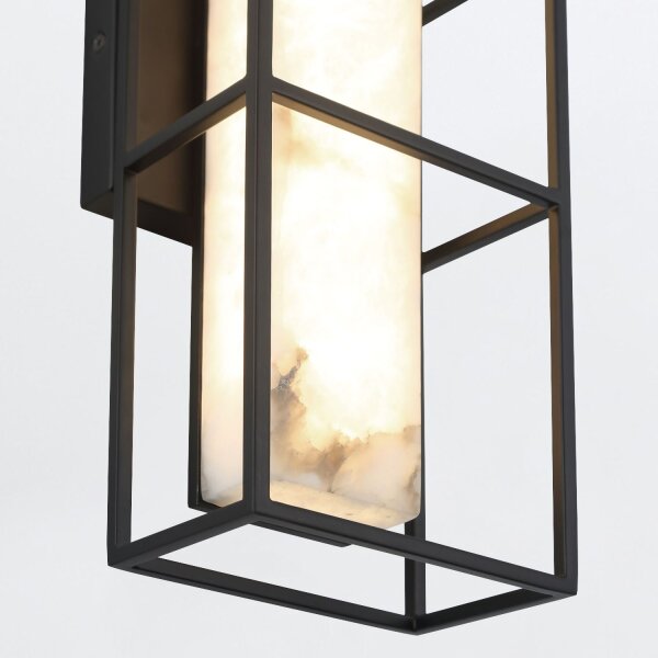 LED Wandlampe Bad Alabaster Metall H: 40,6 cm IP44 3000 K