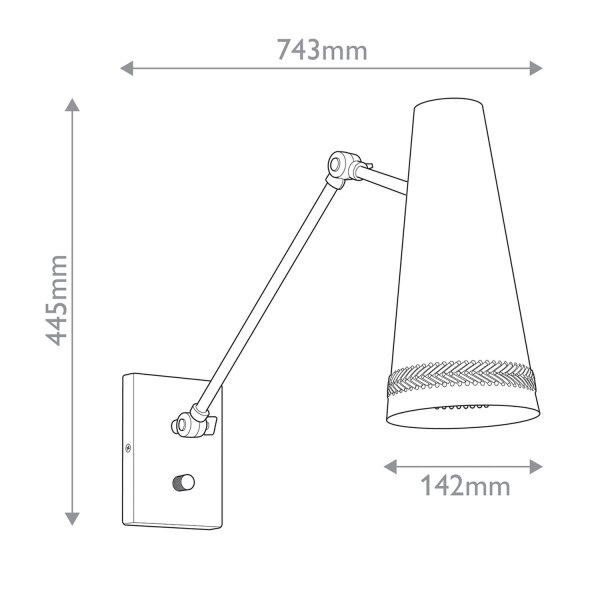 Wandlampe Metall verstellbar Schwarz Braun Retro E27