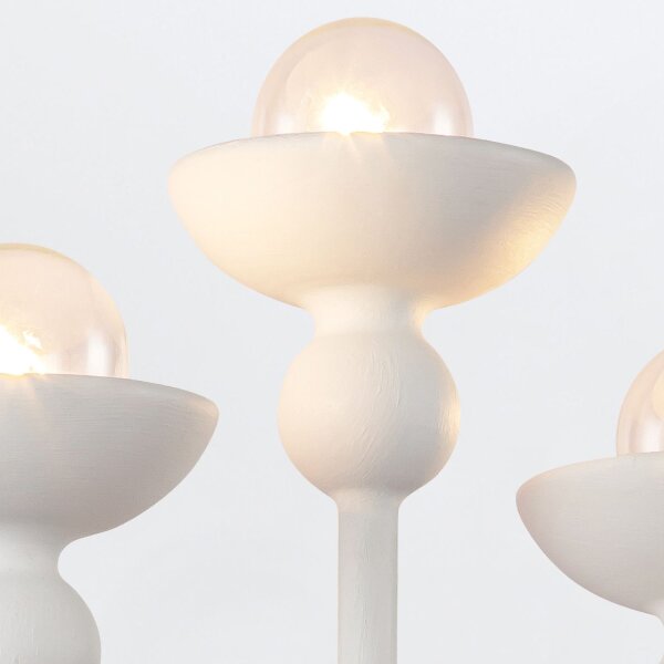 Wandlampe Weiß Antik H: 35,6 cm Metall für 6x E14 Landhaus