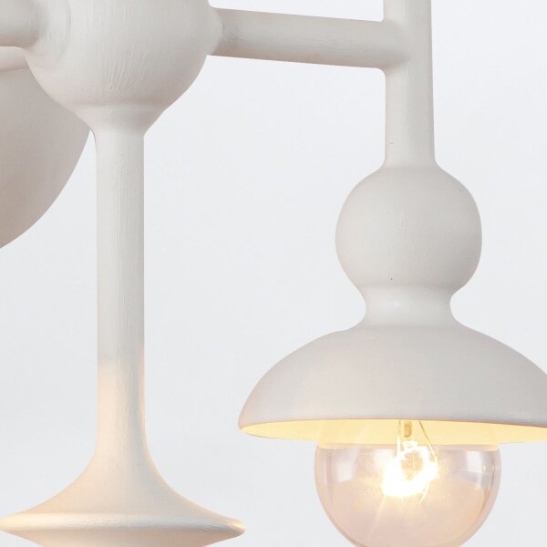Wandlampe Weiß Antik H: 35,6 cm Metall für 6x E14 Landhaus