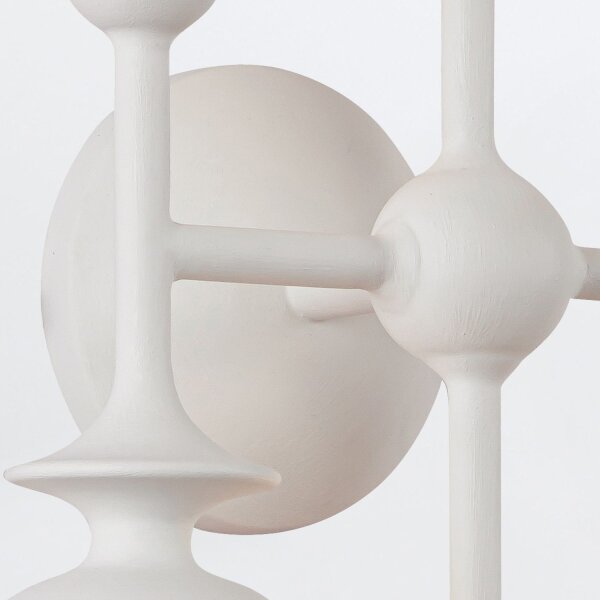 Wandlampe Weiß Antik H: 35,6 cm Metall für 6x E14 Landhaus
