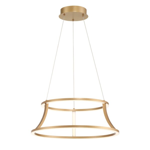 Pendelleuchte LED rund D: 51 cm Metall in Gold gebürstet