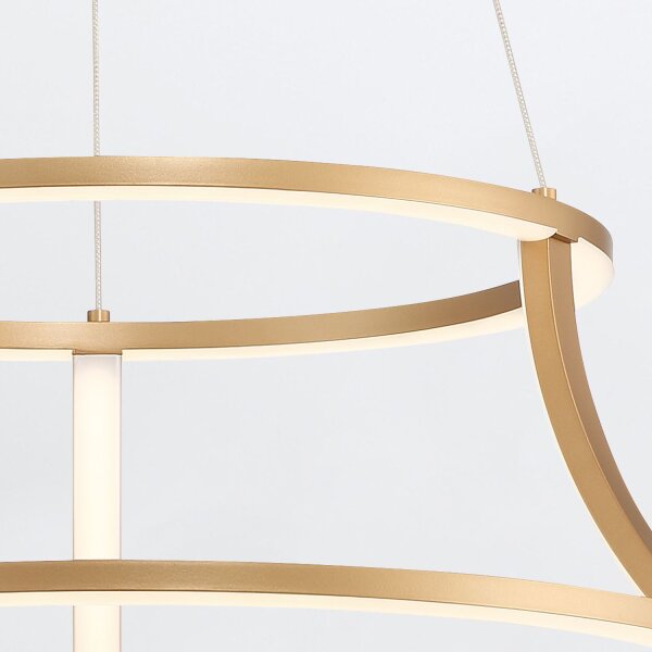 Pendelleuchte LED rund D: 51 cm Metall in Gold gebürstet