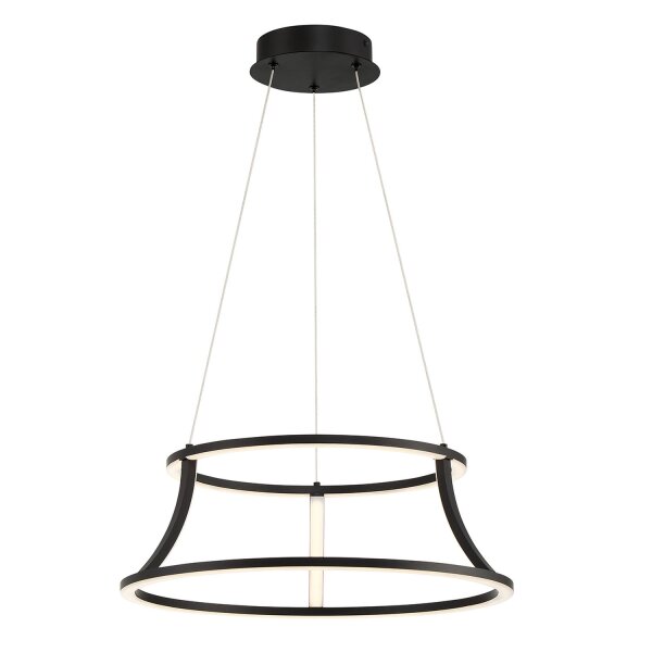 LED Hängeleuchte Schwarz Ø 52 rund Modern Metall ALBIN