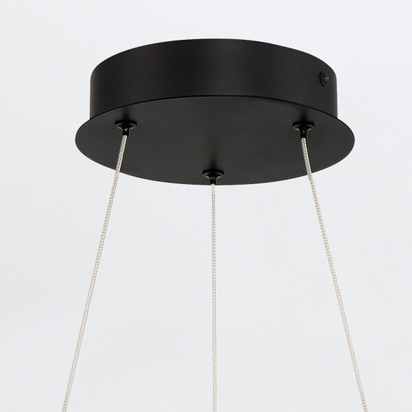 LED Hängeleuchte Schwarz Ø 52 rund Modern Metall ALBIN