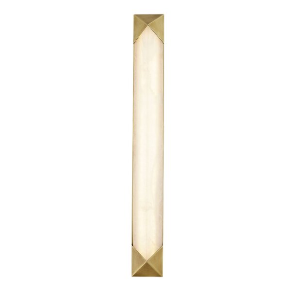 LED Wandleuchte Metall Alabaster 63,5 cm Messing Antik Weiß