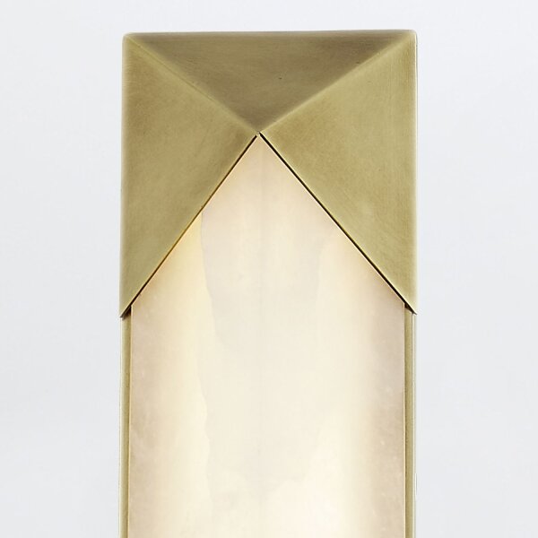 LED Wandleuchte Metall Alabaster 63,5 cm Messing Antik Weiß