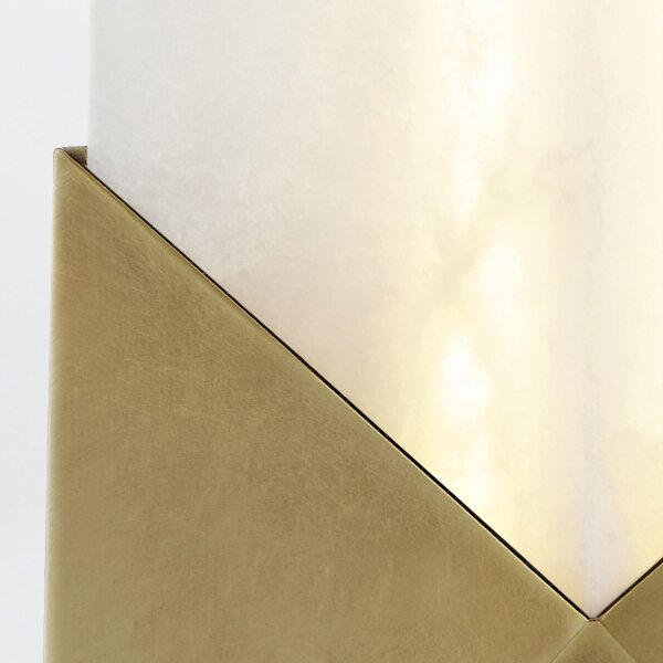LED Wandlampe innen Alabaster Metall in Messing Antik Weiß